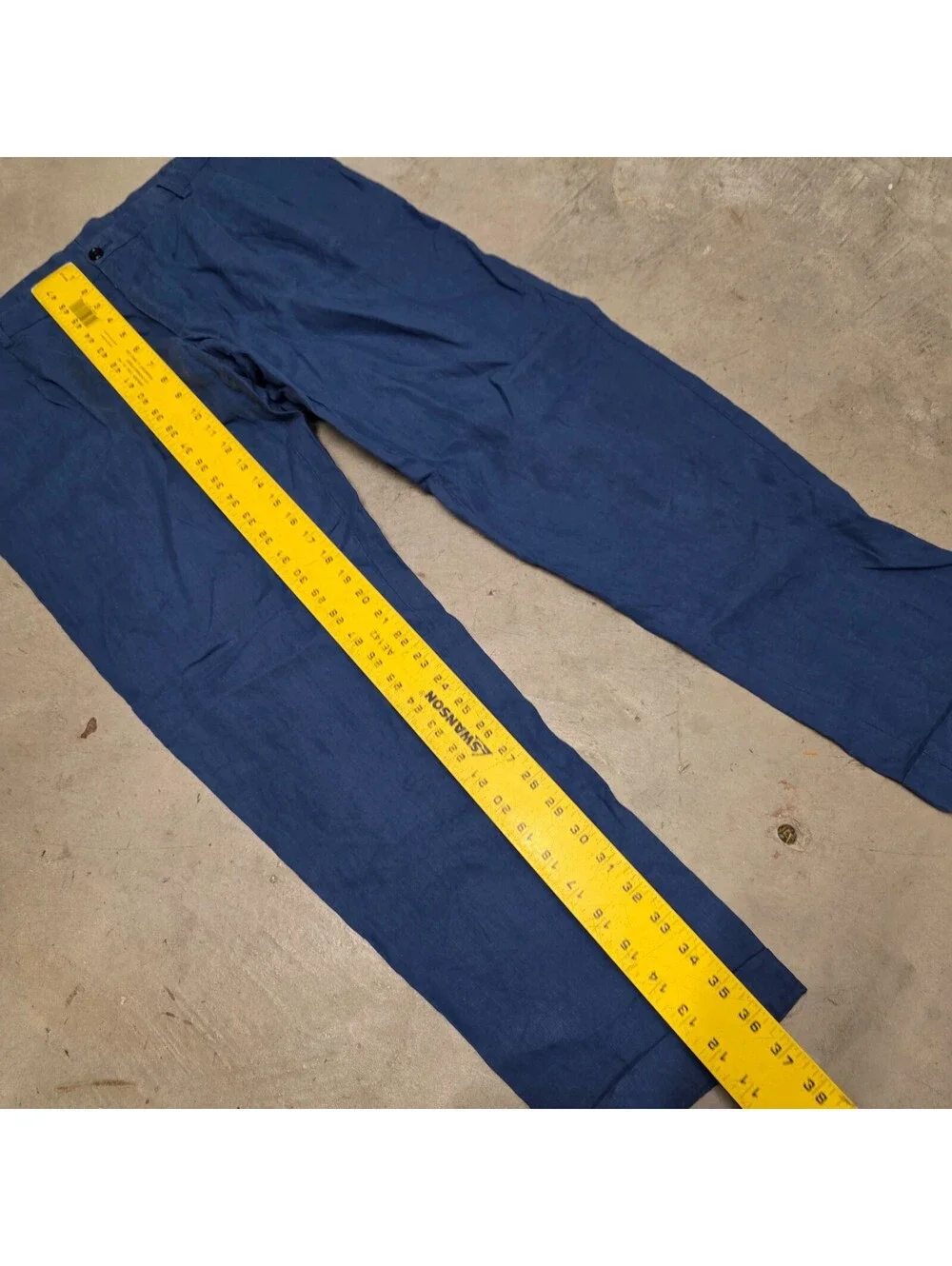 Dolce & Gabbana Men Blue Pleated mens 100% Linen flax Pants SZ 50 33x26